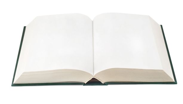 Open book with blank pages isolated on white background