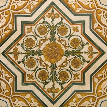 Ornamental Flowers and paisley - classic travertine marble texture
