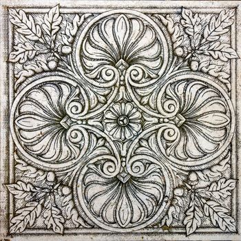 old ornamental vintage tile