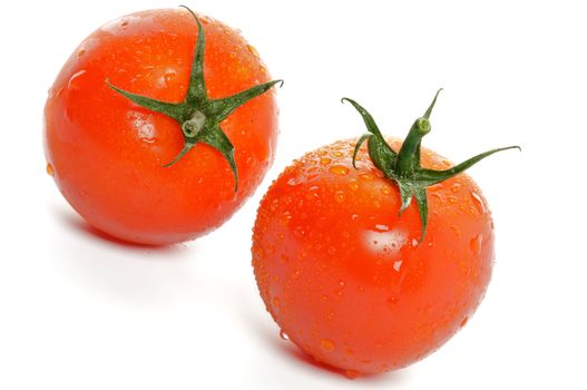 Two Tomatoes isolated on white background