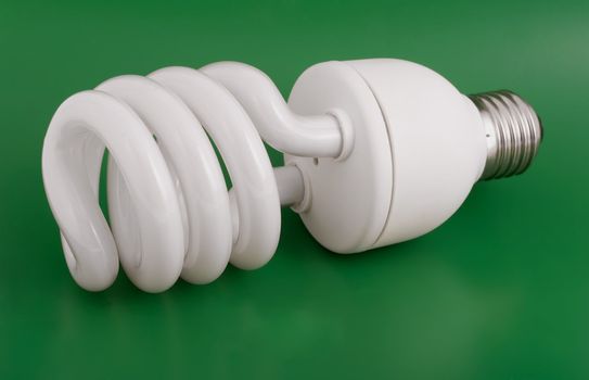 fluorescent lamp on green background