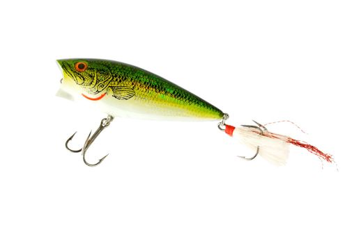 fishing hook bait popper isolated on white background