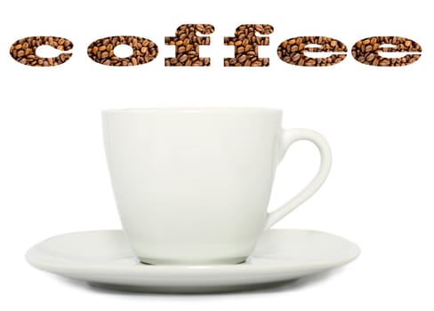 cup coffee isolated over white background