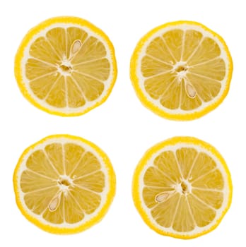 citric cross section with seed isolated on white background