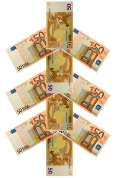 christmas tree from fifty euro banknote