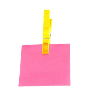 Blank note paper with clothes-peg