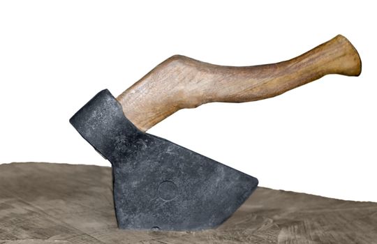 axe of the butcher isolated on white background
