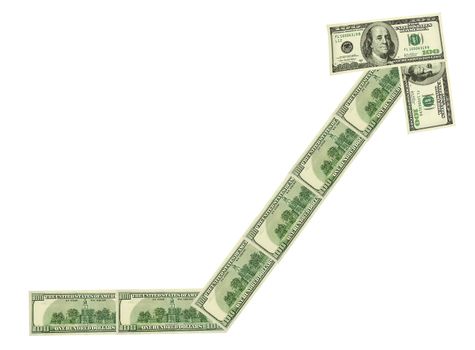 arrow dollar concepts isolated on white background
