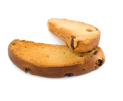 zwieback bread isolated on white background