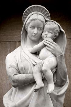 Virgin Mary with baby Jesus statue