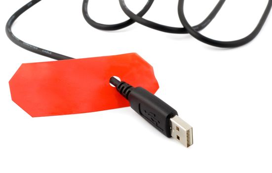 usb computer cable isolated on white background