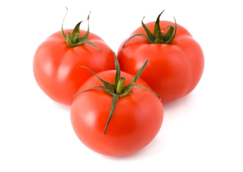 tomato ripe close-up isolated on white background