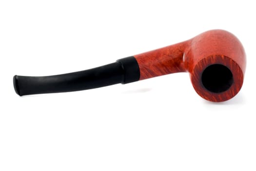 tobacco pipe close-up isolated on white background