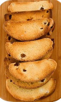 toast zwieback crust isolated on white background.