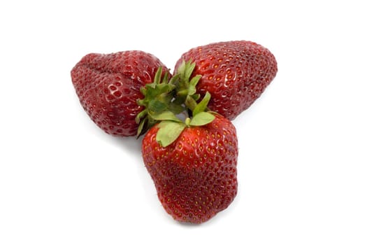 Isolated fresh strawberry - Strawberries on white background.