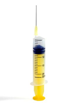 Syringe with needle,Isolated on white background.