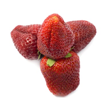 strawberries isolated on white background