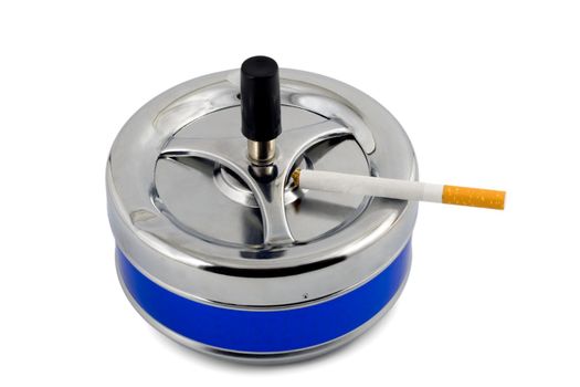 ashtray cigarette close-up isolated on white background