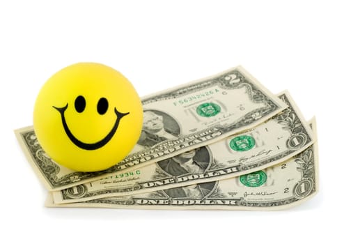 smile money dollar close-up isolated on white background