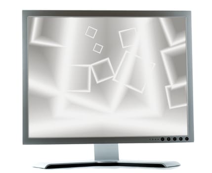 silver monitor on a white background
