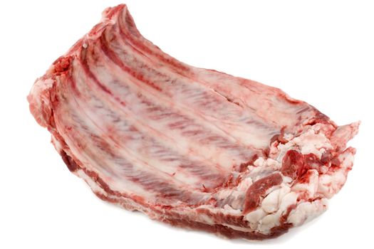 rib meat close-up isolated on white background