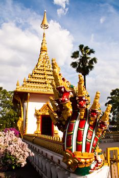 The beauty of the walls of a temple in Thailand.