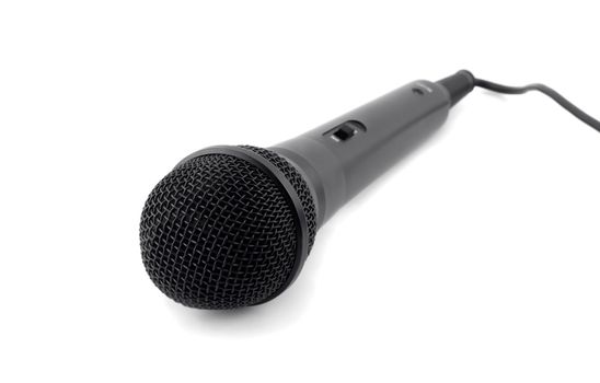 microphone close-up,isolated on white background.
