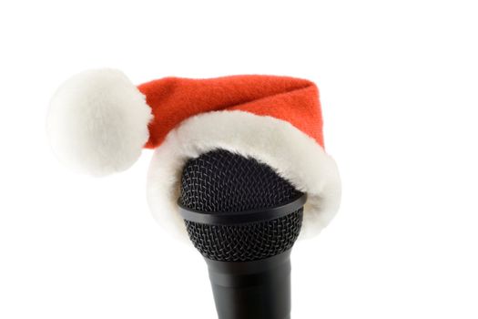 merry christmas microphone , isolated on a white background
