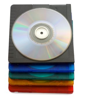 Mini discs isolated on white background