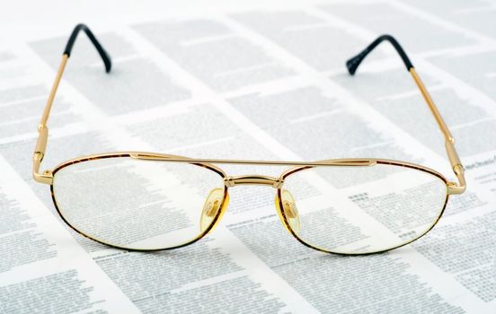 Glasses in document background