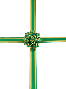 gift with bow and ribbon vertical isolated on white background