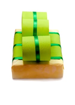 gift box green isolated on white background