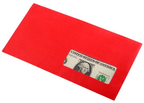 envelope with money isolated on white background