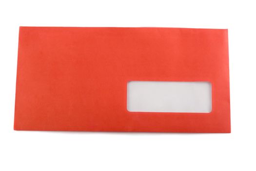 envelope red close-up isolated on white background