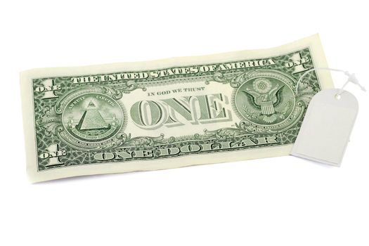 dollar tag isolated on the white background