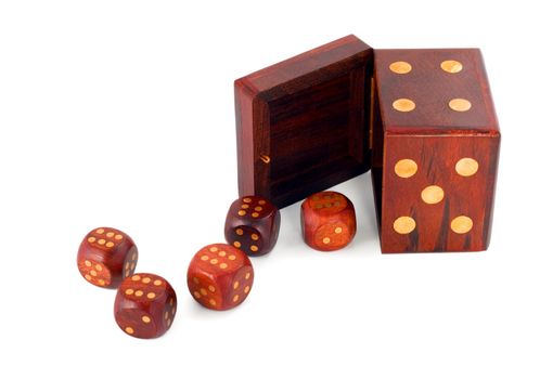 dices in dice isolated on white background