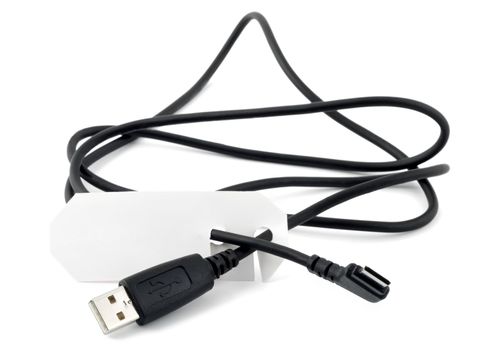 data cable with label isolated on white background