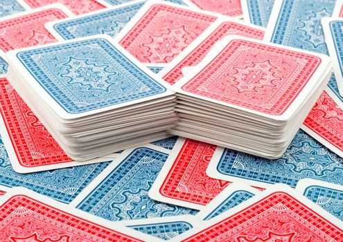 deck poker cards on background cards close-up