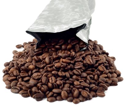 coffee bean packing isolated on white background