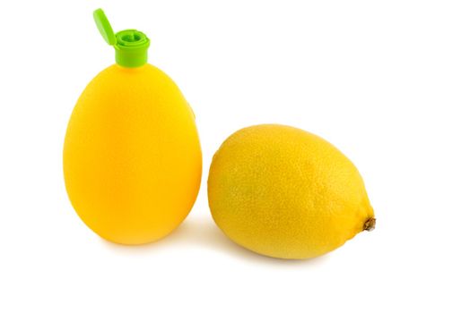 Citric acid and lemon isolated on white background