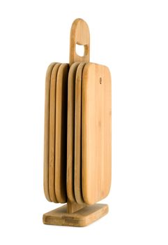 chopping board close-up isolated on white background