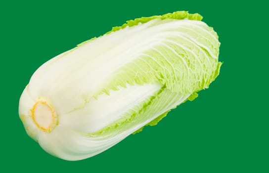 chinese cabbage ,isolated on green background