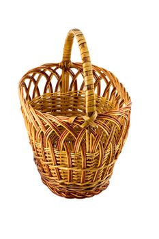buy wicker basket close-up isolated on white background