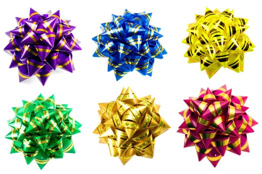 bow bows gift collection , close-up isolated on white background