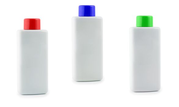 bottle plastic set white isolated on white background
