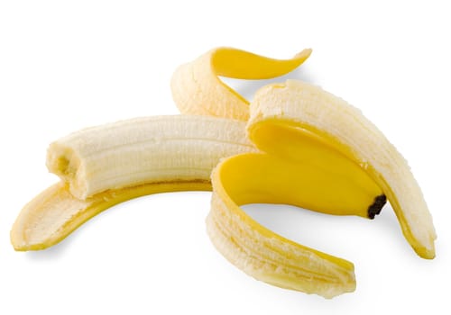 banana close-up isolated on white background
