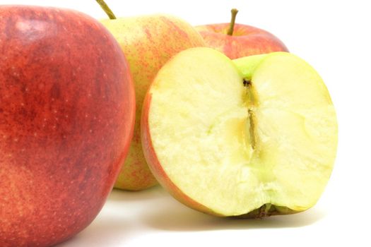 Fresh apples over white background