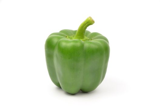 Fresh green paprika isolated on white background