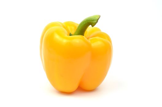 Fresh yellow paprika isolated on white background