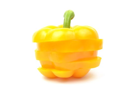 Fresh yellow paprika isolated on white background